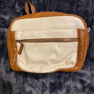 Two-Tone Leather Crossbody Bag